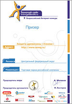 Диплом «Золотой Сайт 2009»